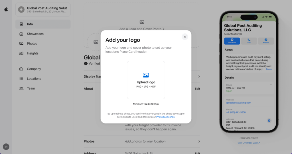 How to add your logo to Apple Business